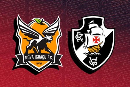 Escudos dos times cariocas Nova Iguaçu e Vasco da Gama, que se enfrentam pelo Campeonato Carioca - Metrópoles