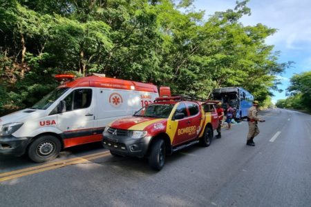 goias colisao onibus carreta