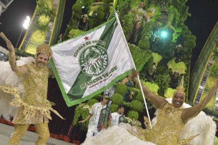 Mancha Verde, em desfile de escolas de samba do Carnaval de SP