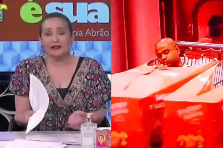 À esquerda, Sonia Abrão no programa A Tarde É Sua; à direita, Cezar Black na Prova do Líder do BBB23 - Metrópoles