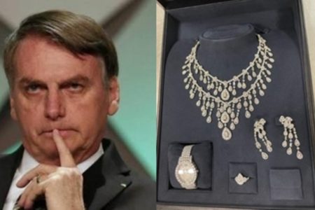 Imagem colorida mostra Bolsonaro e joias tcu - Metrópoles