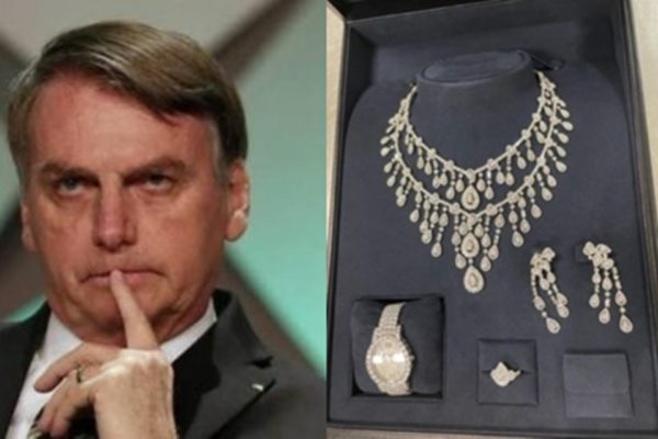 Imagem colorida mostra Bolsonaro e joias tcu - Metrópoles