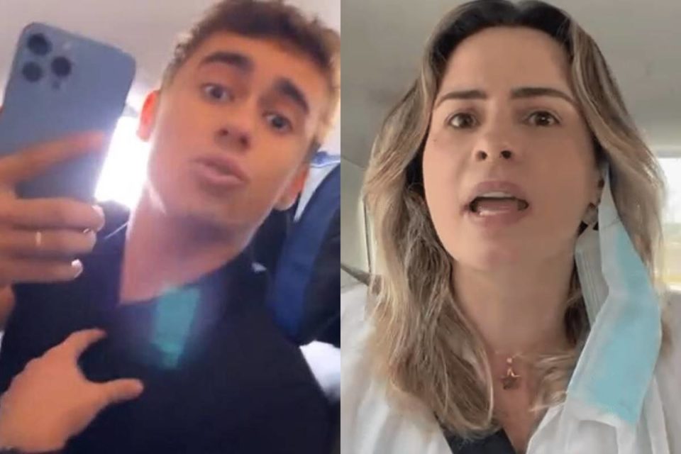 Prints coloridos de de vídeos de Nikolas Ferreiras e Ana Paula Renault