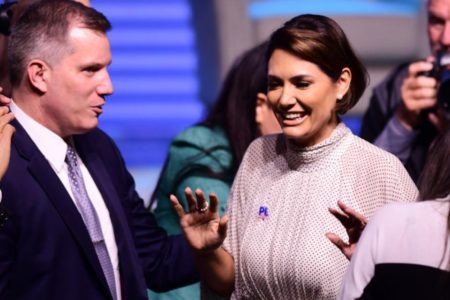 Michelle Bolsonaro no lançamento do PL Mulher