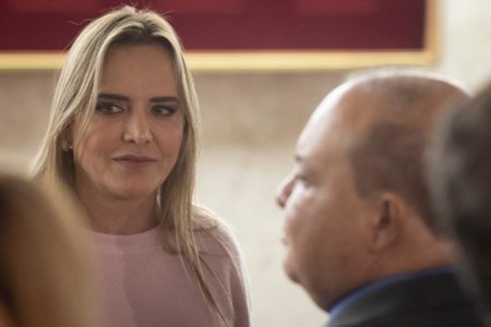 Celina Leão e o governador do DF, Ibaneis Rocha durante visita ao prédio do Supremo Tribunal Federal (STF) - Metrópoles