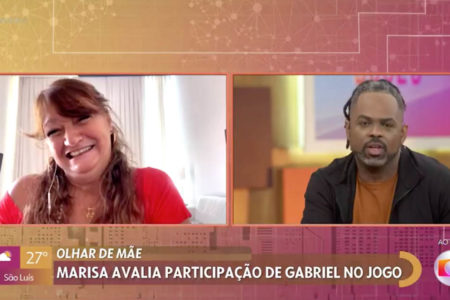 Marisa, mãe de Gabriel Santana, chora com elogio de Manoel Soares no Encontro - Metrópoles