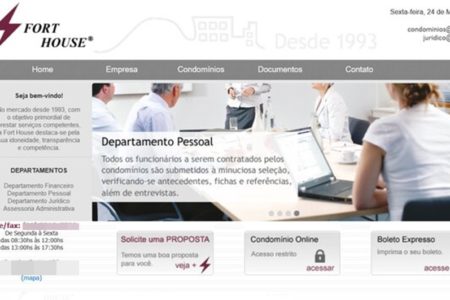 Imagem colorida de site de administradora de condomínios