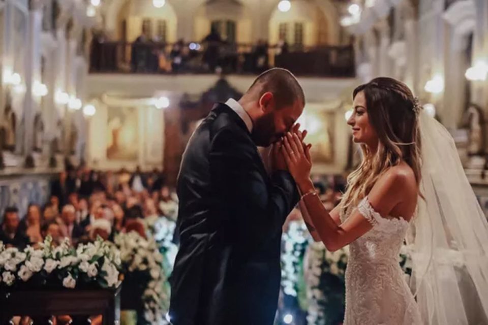 Foto colorida do Casamento de Tamy Contro e Projota