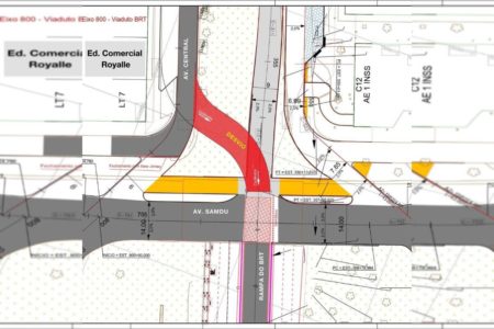 Mapa de desvio de obras Secretaria de Obras Túnel de Taguatinga