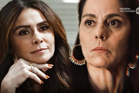 Montagem colorida de Helô (à esquerda) e Pilar (à direita), personagens da novela Travessia - Metrópoles