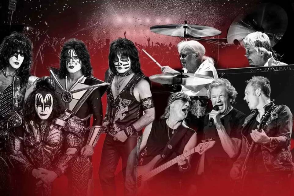 Foto das bandas Kiss e Deep Purple