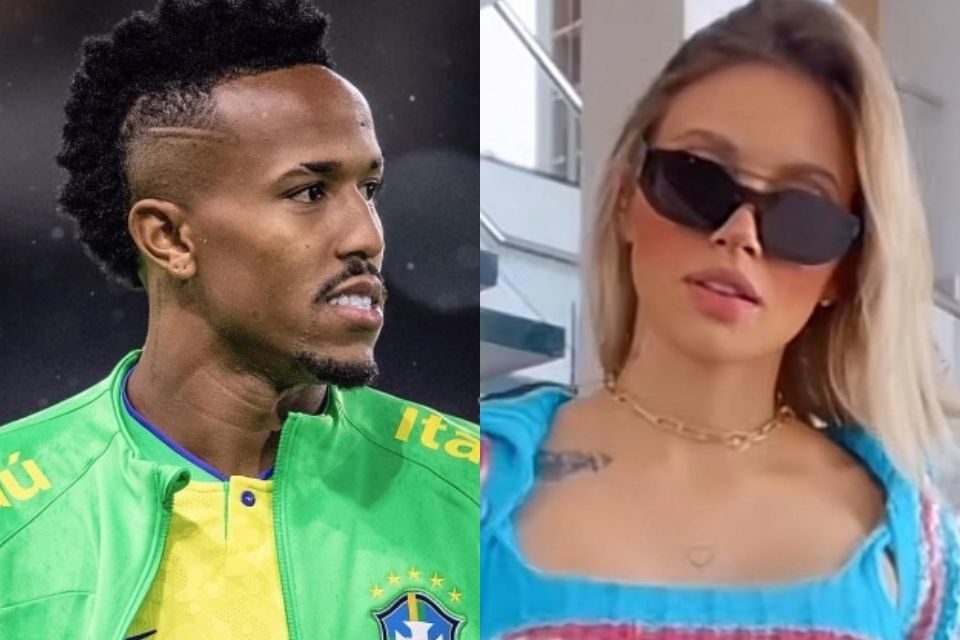 Montagem com fotos de Éder Militão e Cássia Lourenço. Ele está com a roupa da Seleção Brasileira e ela está de óculos e camisa azul - Metrópoles