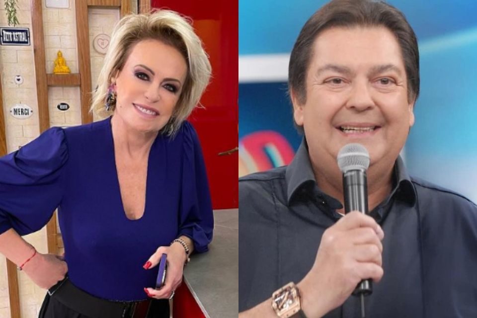 Montagem colorida de Ana Maria Braga e Faustão - Metrópoles