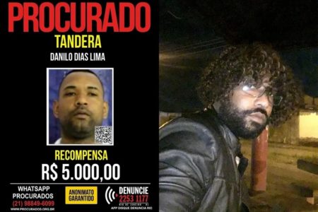 Tandera, Miliciano do Rio de Janeiro, com cartaz de procurado - metrópoles