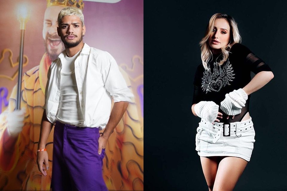 Montagem com fotos coloridas de Gabriel Santana e Bruna Griphao - Metrópoles