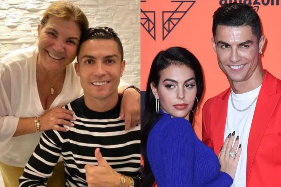 Fotos coloridas Cristiano Ronaldo com sua mãe, Dolores Aveiro, e com a esposa, Georgina Rodríguez