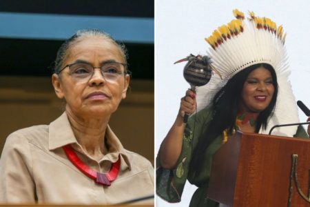 Foto colorida de Marina Silva e Sonia Guajajara - Metrópoles