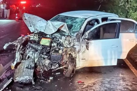 Foto colorida de um acidente fatal em Santa Catarina - Metrópoles