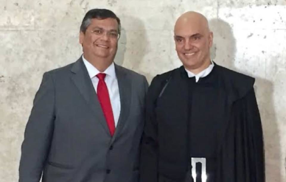 Foto colorida de Flávio Dino e Alexandre de Moraes - Metrópoles