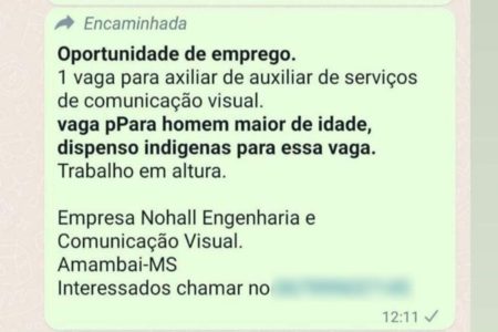 vaga dispensa indigena mato grosso do sul