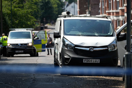 Van usada para atropelar pessoas no centro de Nottingham, Inglaterra