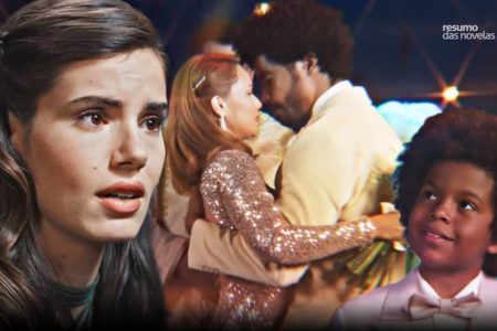 Montagem colorida de personagens da novela Amor Perfeito - Metrópoles