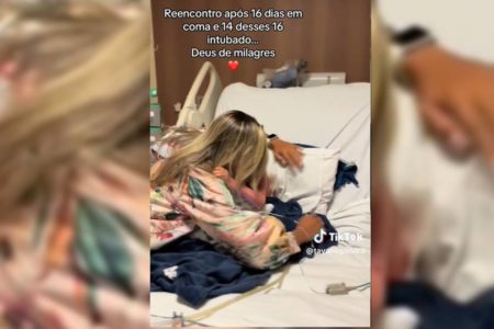 Mãe reencontra filho após 16 dias de coma