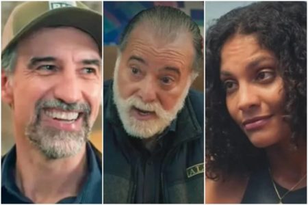 Imagem colorida de personagens da novela Terra e Paixão - Metrópoles