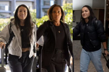 Jogadoras da seleção brasileira feminina desembarcaram em Brasília