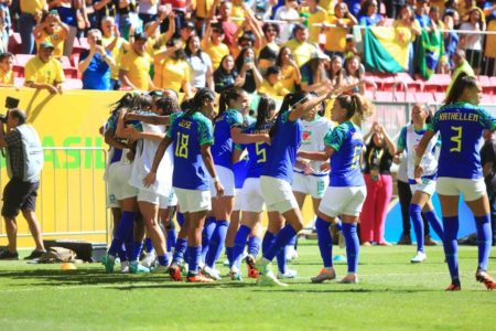 Seleção Brasileira feminina em jogo do Metrópoles Sports - Metrópoles