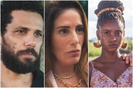 Imagem colorida de personagens da novela Terra e Paixão - Metrópoles