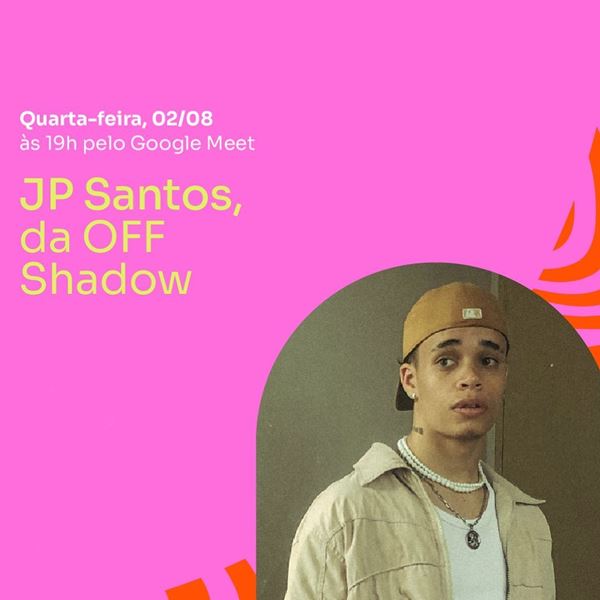Na imagem com cor, card em rosa com imagem de uma pessoa no canto abaixo - Metrópoles