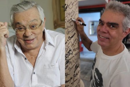 Montagem colorida com foto de Chico Anysio e Nizo Neto - Metrópoles