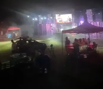 Imagem colorida de evento interrompido pela PM - Metrópoles