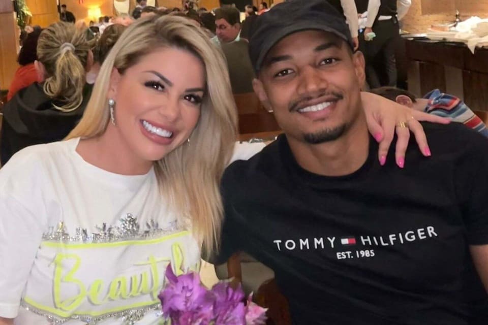 Fernandinho, jogador do Mirassol, e a ex-esposa Bruna Miller Maciel - Metrópoles