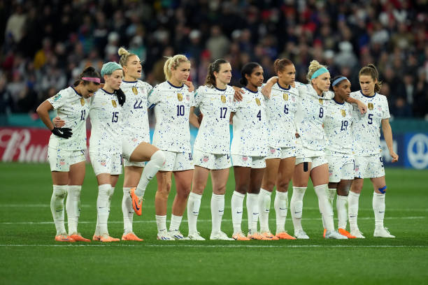 Foto colorida da seleção feminina dos EUA