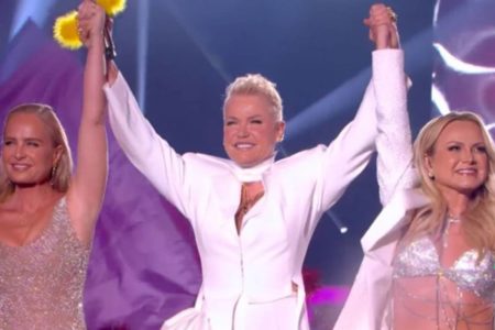 Foto colorida de Xuxa, Eliana e Angélica juntas na Globo - Metrópoles