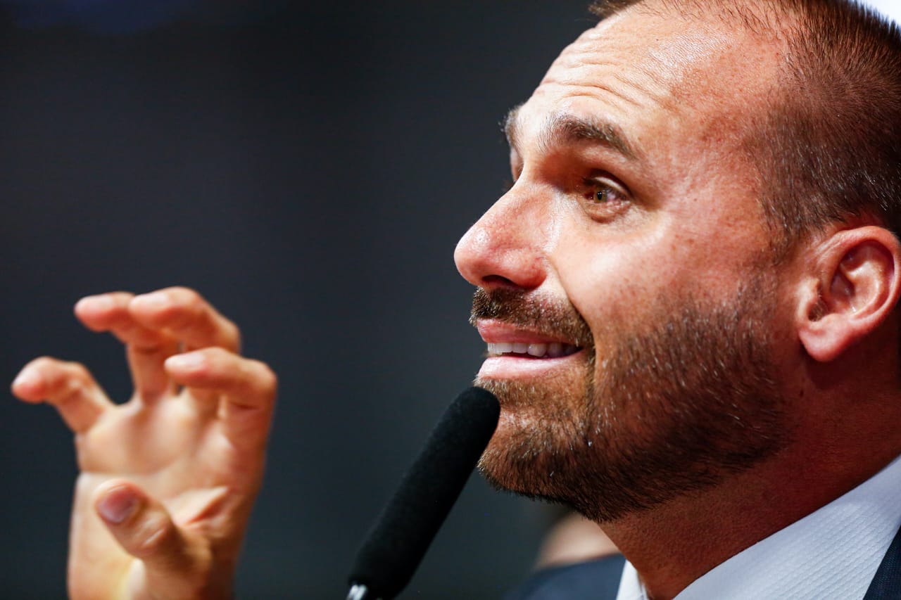 Eduardo Bolsonaro na CPMI do 8 de Janeiro - Metrópoles