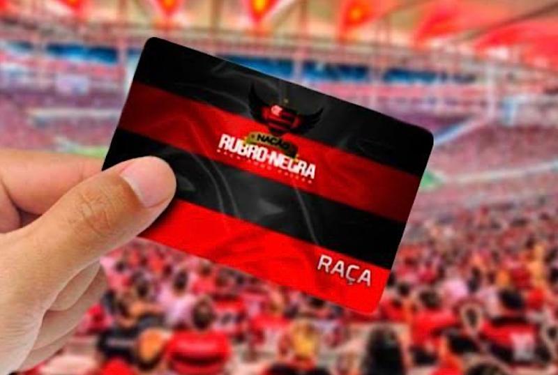 Foto colorida de cartão de sócio do Flamengo