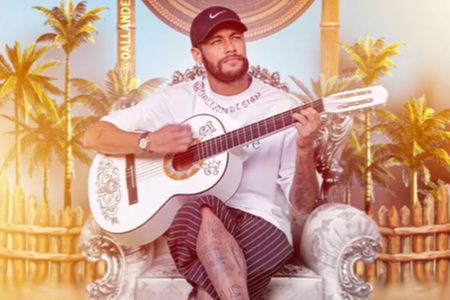 Imagem de Neymar caracterizado como cantor sertanejo - Metrópoles