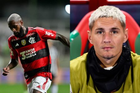 Foto colorida de Gerson e Varela, do Flamengo - Metrópoles