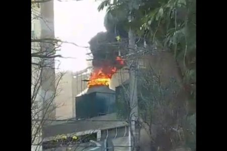 foto colorida de incêndio em torre do Incor, em SP