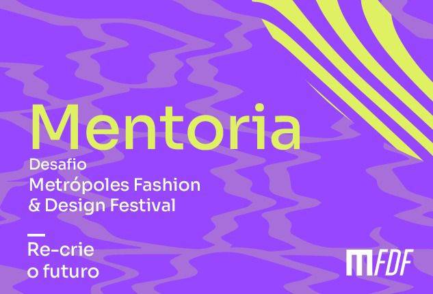 Card colorido sobre desafio do evento Metrópoles Fashion & Design