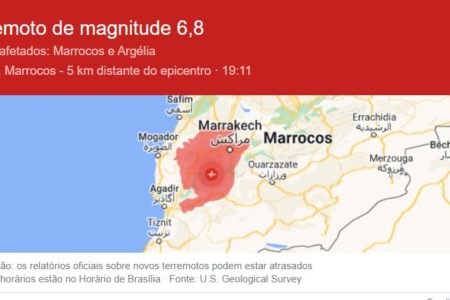 imagem colorida print registro de terremoto - metrópoles