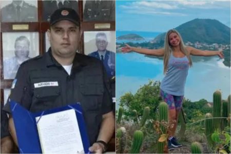 Foto colorida de pm que assinou a namorada - Metrópoles