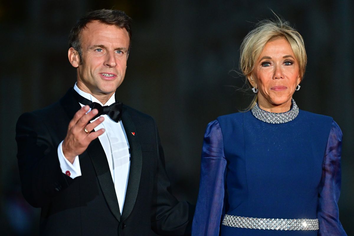 Presidente francês Emmanuel Macron e primeira-dama, Brigitte Macron