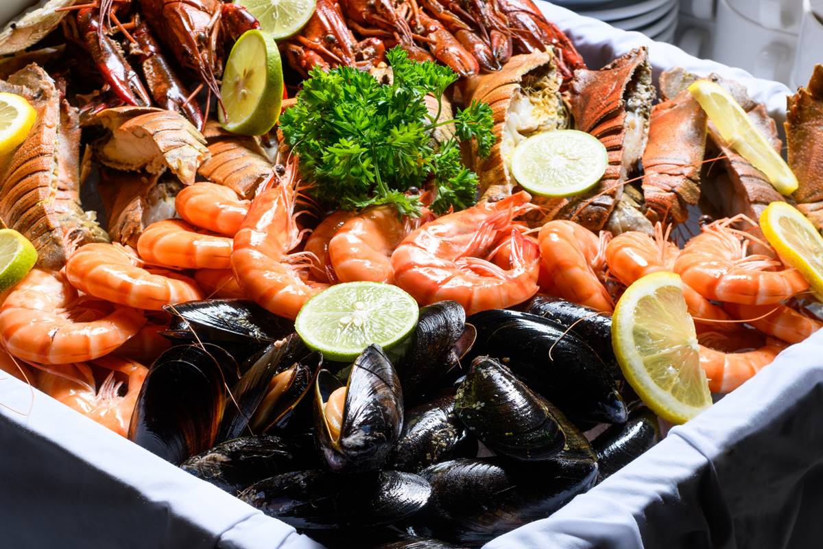 Foto colorida de variedade dos frutos do mar - Metrópoles