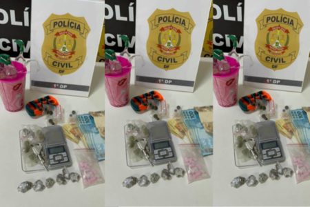 Poções de variadas drogas apreendidas pela polícia civil