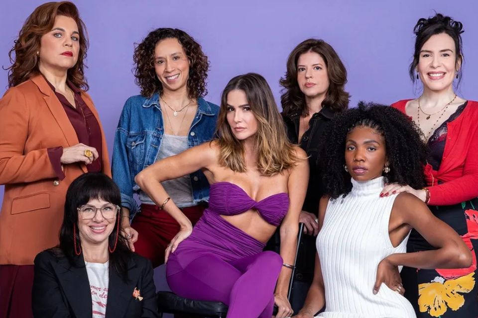 Foto colorida de atrizes de Elas por Elas, novela da Globo - Metrópoles