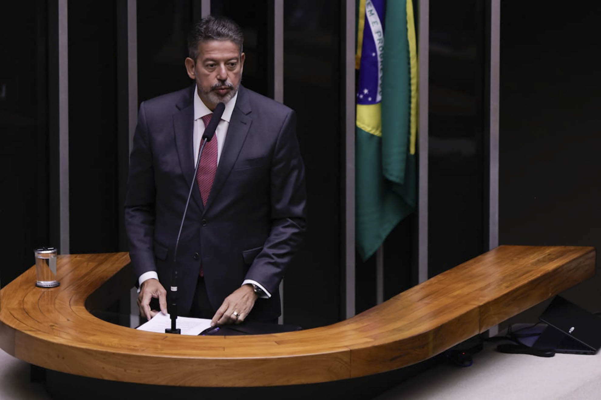 Presidente da Câmara Arthur Lira durante pronunciamento -- Metrópoles